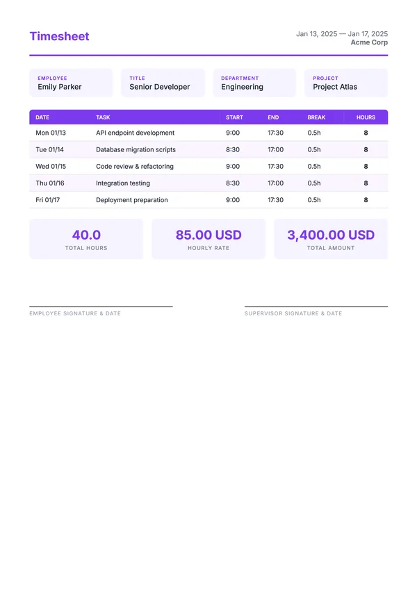 Timesheet