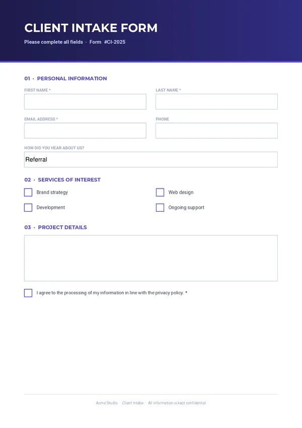 Form PDF template preview