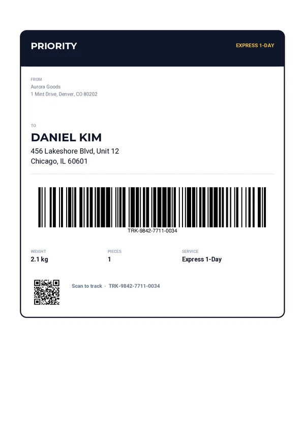 Shipping Label